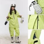 Solid Color Unisex Ski Jacket - Windproof, Waterproof Winter Outerwear for Outdoor Sports - Image 3