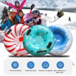 Heavy-Duty Inflatable Snow Tube with Cold-Resistant Snowflake Design - Image 3