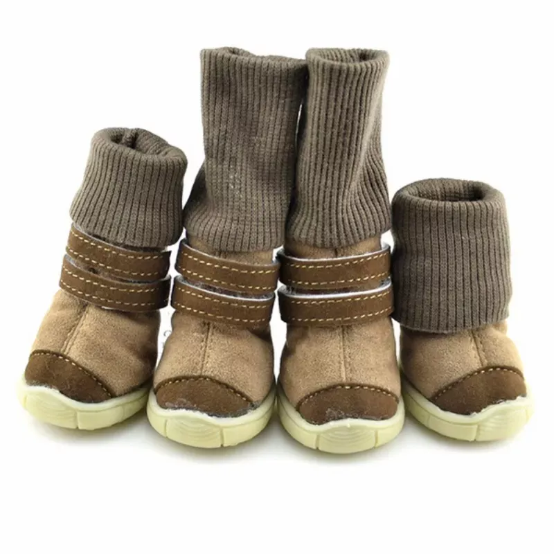 97871-e0721d.webp Cozy Fleece-Lined Dog Boots, 4Pcs/Set Winter Anti-Slip Shoes for Small and Medium Pets - Image 1