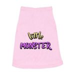 Little Monster Dog Sleeveless Shirt - Unique Dog Shirt - Word Print Dog Clothing - Image 2