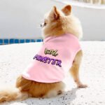 Little Monster Dog Sleeveless Shirt - Unique Dog Shirt - Word Print Dog Clothing - Image 6