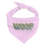 Woof Pet Bandana - Word Art Dog Bandana - Beautiful Pet Scarf - Image 2