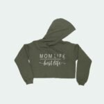 Mom Life Best Life Women's Cropped Fleece Hoodie - Image 3