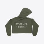 Mom Life Best Life Women's Cropped Fleece Hoodie