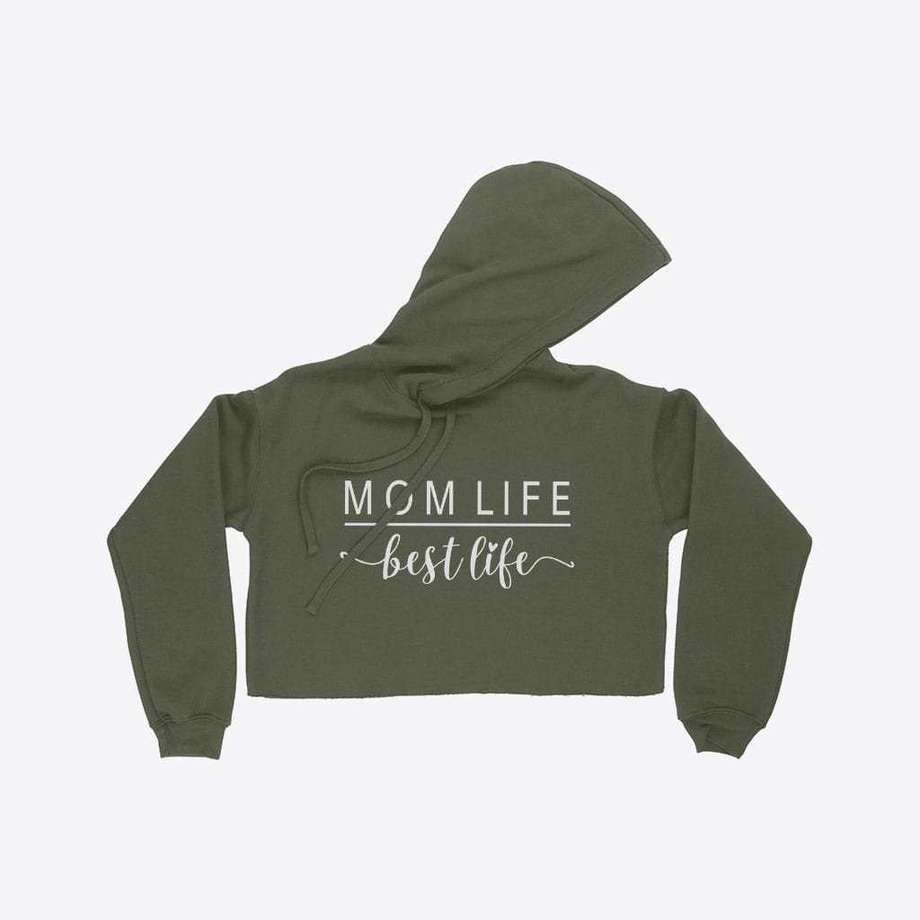 118957-587f90.jpeg Mom Life Best Life Women's Cropped Fleece Hoodie - Image 1