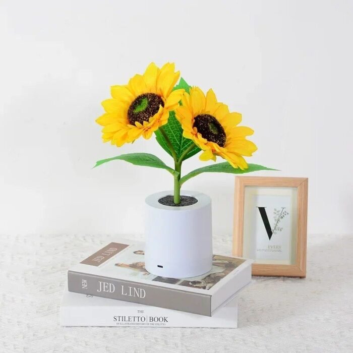 Rechargeable Sunflower LED Night Light - Creative and Novelty Bedroom Lamp for Kids and Friends - Image 5