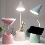 Multi-Functional LED Desk Lamp with Touch Dimmer and Pen Holder