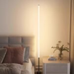 Modern Nordic LED Corner Floor Lamp - Dimmable, Remote-Controlled Mood Light for Home Decor