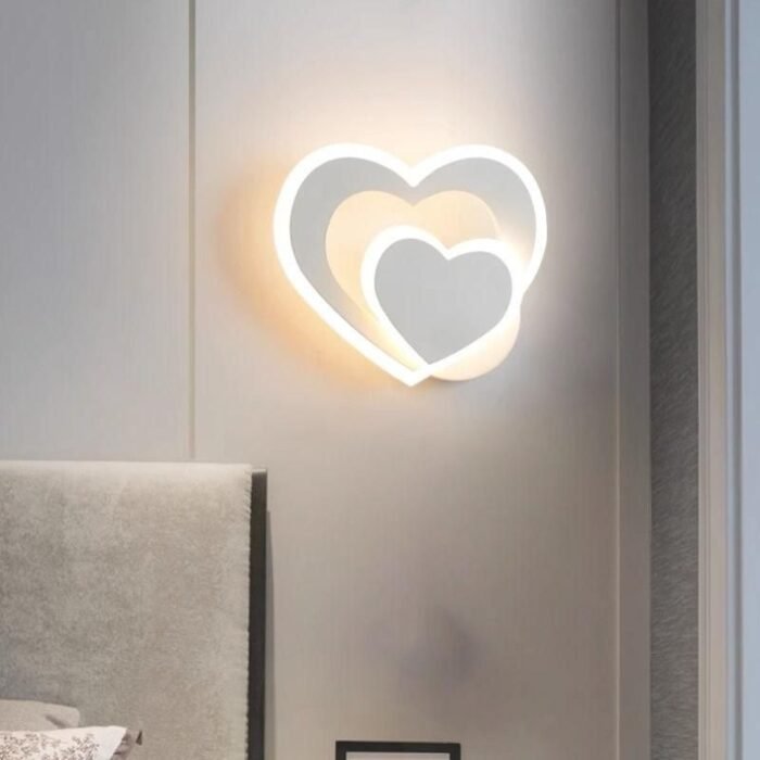 Modern Nordic LED Heart-Shaped Wall Lamp for Cozy Illumination - Image 1