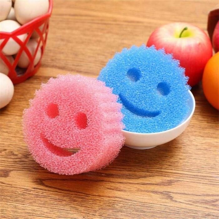 Multi-Purpose Smiley Face Cleaning Sponge - Image 1