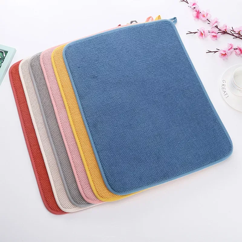 121580-f00af3.webp Multi-Color Classic Polyester Dish Drying Mat, 30x40 cm Absorbent Kitchen Pad - Image 1
