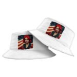 Cute Girl Bucket Hat - Flag Hat - American Flag Bucket Hat